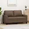 Image de vidaXL Canapé à 2 places Marron 120 cm Tissu
