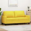 Image de vidaXL Canapé à 2 places Jaune clair 140 cm Tissu