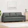 Image de vidaXL Canapé à 3 places Gris foncé 180 cm Tissu