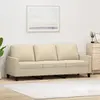 Image de vidaXL Canapé à 3 places Crème 180 cm Tissu