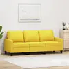 Image de vidaXL Canapé à 3 places Jaune clair 180 cm Tissu