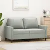 Image de vidaXL Canapé à 2 places Gris clair 120 cm Velours