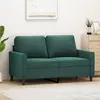 Image de vidaXL Canapé à 2 places Vert foncé 120 cm Velours