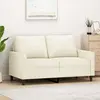 Image de vidaXL Canapé à 2 places Crème 120 cm Velours