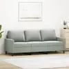 Image de vidaXL Canapé à 3 places Gris clair 180 cm Velours