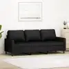 Image de vidaXL Canapé à 3 places Noir 180 cm Velours
