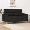 Image de vidaXL Canapé à 2 places Noir 120 cm Tissu