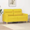 Image de vidaXL Canapé à 2 places Jaune clair 120 cm Tissu