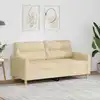 Image de vidaXL Canapé à 2 places Crème 140 cm Tissu