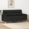 Image de vidaXL Canapé à 2 places Noir 140 cm Tissu