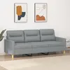 Image de vidaXL Canapé à 3 places Gris clair 180 cm Tissu