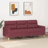 Image de vidaXL Canapé à 3 places Rouge bordeaux 180 cm Tissu