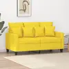 Image de vidaXL Canapé à 2 places Jaune clair 120 cm Tissu