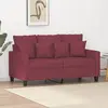 Image de vidaXL Canapé à 2 places Rouge bordeaux 120 cm Tissu