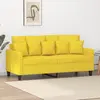 Image de vidaXL Canapé à 2 places Jaune clair 140 cm Tissu