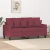 Image de vidaXL Canapé à 2 places Rouge bordeaux 140 cm Tissu