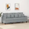 Image de vidaXL Canapé à 3 places Gris clair 180 cm Tissu