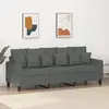 Image de vidaXL Canapé à 3 places Gris foncé 180 cm Tissu