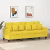 Image de vidaXL Canapé à 3 places Jaune clair 180 cm Tissu