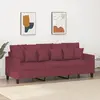 Image de vidaXL Canapé à 3 places Rouge bordeaux 180 cm Tissu