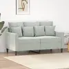 Image de vidaXL Canapé à 2 places Gris clair 120 cm Velours