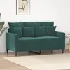 Image de vidaXL Canapé à 2 places Vert foncé 120 cm Velours