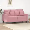 Image de vidaXL Canapé à 2 places Rose 120 cm Velours