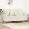 Image de vidaXL Canapé à 2 places Crème 120 cm Velours