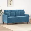 Image de vidaXL Canapé à 2 places Bleu 120 cm Velours