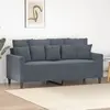 Image de vidaXL Canapé à 2 places Gris foncé 140 cm Velours