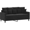 Image de vidaXL Canapé à 2 Places, Causeuse avec Accoudoirs, Siège avec Dossier Rembourré, Meuble de Salon Salle de Séjour, Moderne, Noir Velours