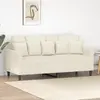 Image de vidaXL Canapé à 2 places Crème 140 cm Velours