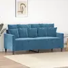 Image de vidaXL Canapé à 2 places Bleu 140 cm Velours