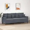 Image de vidaXL Canapé à 3 places Gris foncé 180 cm Velours