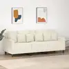 Image de vidaXL Canapé à 3 places Crème 180 cm Velours