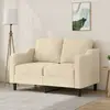 Image de vidaXL Canapé à 2 places Crème 120 cm Tissu