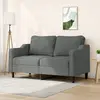 Image de vidaXL Canapé à 2 places Gris foncé 140 cm Tissu