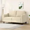 Image de vidaXL Canapé à 2 places Crème 140 cm Tissu