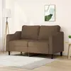 Image de vidaXL Canapé à 2 places Marron 140 cm Tissu