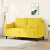 Image de vidaXL Canapé à 2 places Jaune clair 140 cm Tissu