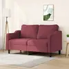 Image de vidaXL Canapé à 2 places Rouge bordeaux 140 cm Tissu