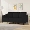 Image de vidaXL Canapé à 3 places Noir 180 cm Tissu