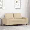 Image de vidaXL Canapé à 2 places Crème 120 cm Tissu