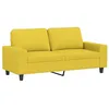 Image de vidaXL Canapé à 2 Places, Siège avec Accoudoirs, Fauteuil avec Dossier, Meuble de Salon Salle de Séjour Maison, Moderne, Jaune Clair Tissu