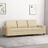 Image de vidaXL Canapé à 3 places Crème 180 cm Tissu
