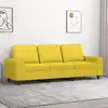 Image de vidaXL Canapé à 3 places Jaune clair 180 cm Tissu