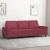 Image de vidaXL Canapé à 3 places Rouge bordeaux 180 cm Tissu
