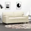Image de vidaXL Canapé à 2 places Crème 120 cm Similicuir