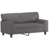 Image de vidaXL Canapé à 2 places Gris 120 cm Similicuir