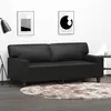 Image de vidaXL Canapé à 2 places Noir 140 cm Similicuir